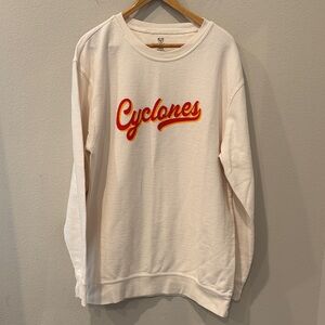 Iowa State Cyclones Ribbed White Sweatshirt Size Large
